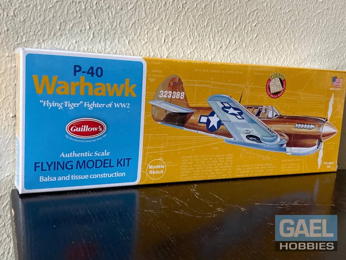 Guillow's P-40 Warhawk 16.5" Wingspan Balsa Kit# 501