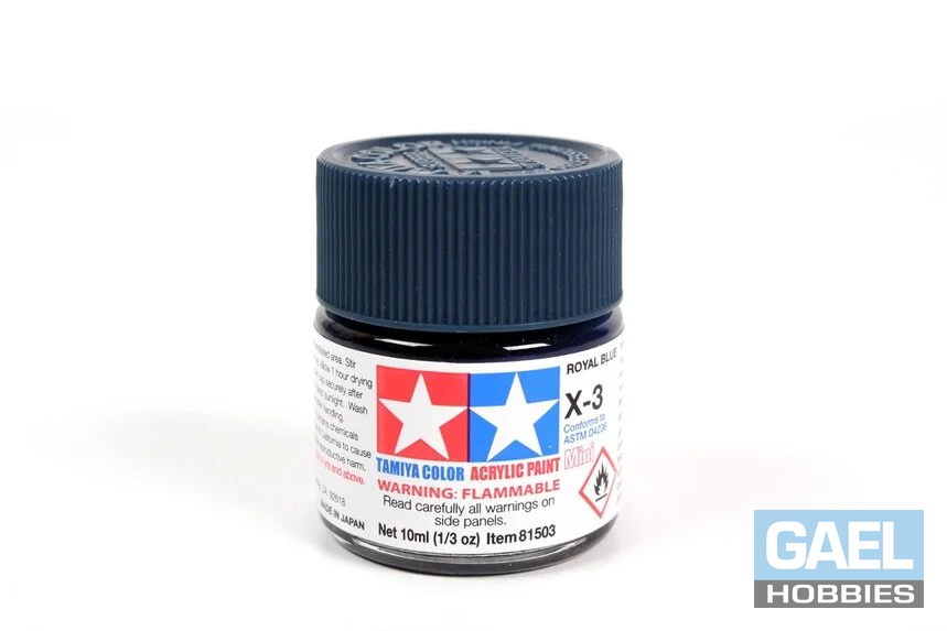 Tamiya 10ml-1/3oz Acrylic Mini X-3 Royal Blue