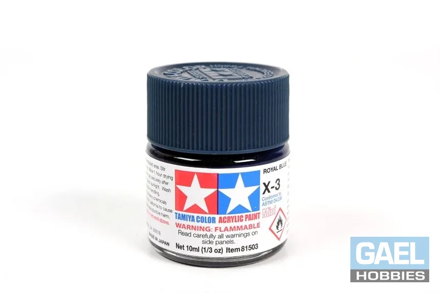 Tamiya 10ml-1/3oz Acrylic Mini X-3 Royal Blue