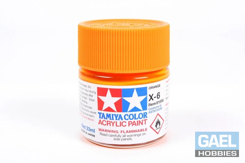 Tamiya 10ml-1/3oz Acrylic Mini X-6 Orange