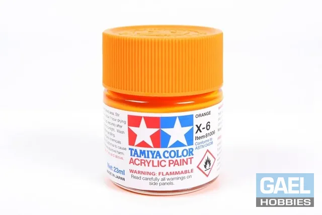 Tamiya 10ml-1/3oz Acrylic Mini X-6 Orange