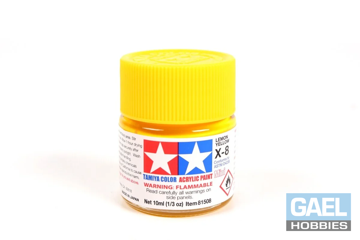 Tamiya 10ml-1/3oz Acrylic Mini X-8 Lemon Yellow