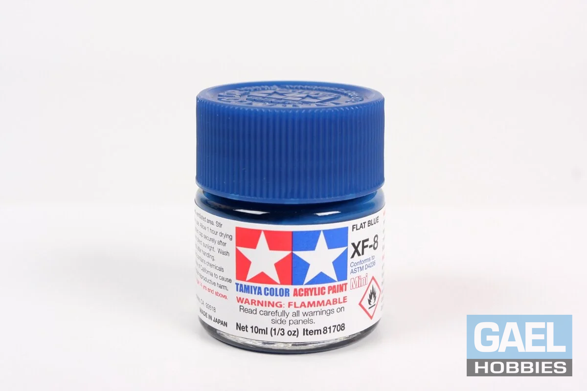 Tamiya 10ml-1/3oz Acrylic Mini XF-8 Flat Blue