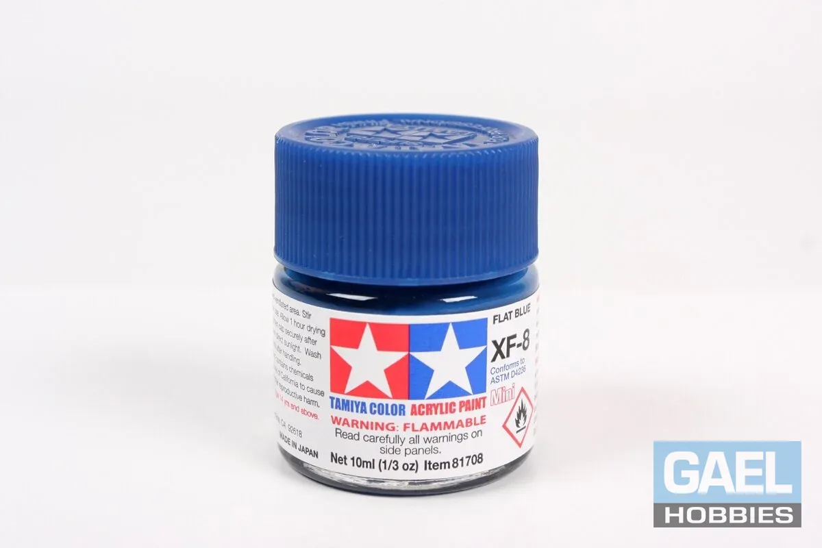 Tamiya 10ml-1/3oz Acrylic Mini XF-8 Flat Blue