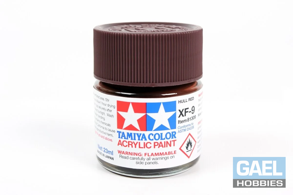 Tamiya 10ml-1/3oz Acrylic Mini XF-9 Hull Red