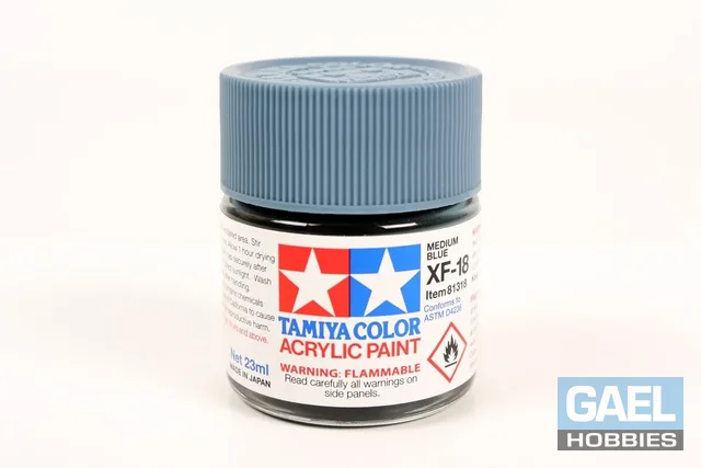 Tamiya 10ml-1/3oz Acrylic Mini XF-18 Medium Blue