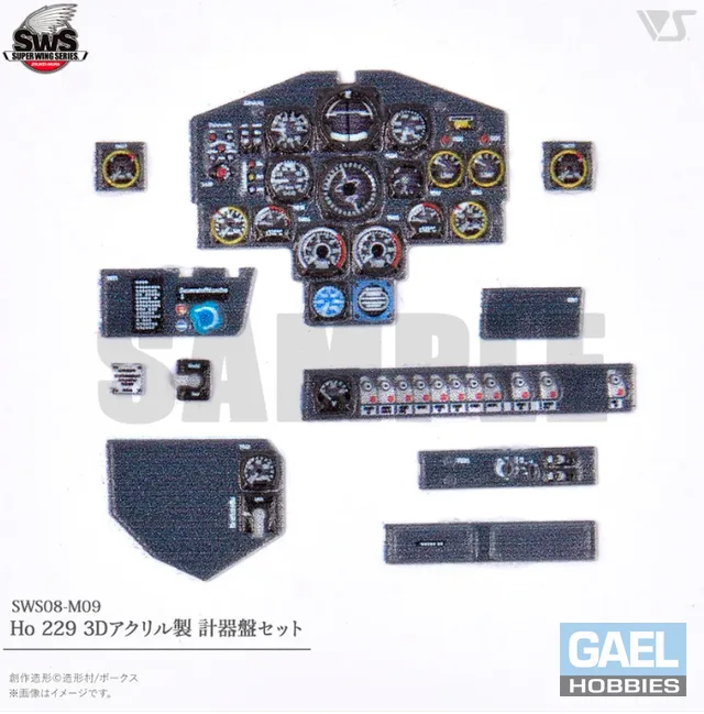 1/32 SWS Ho229 3D Acrylic Instruments #SWS08-M09