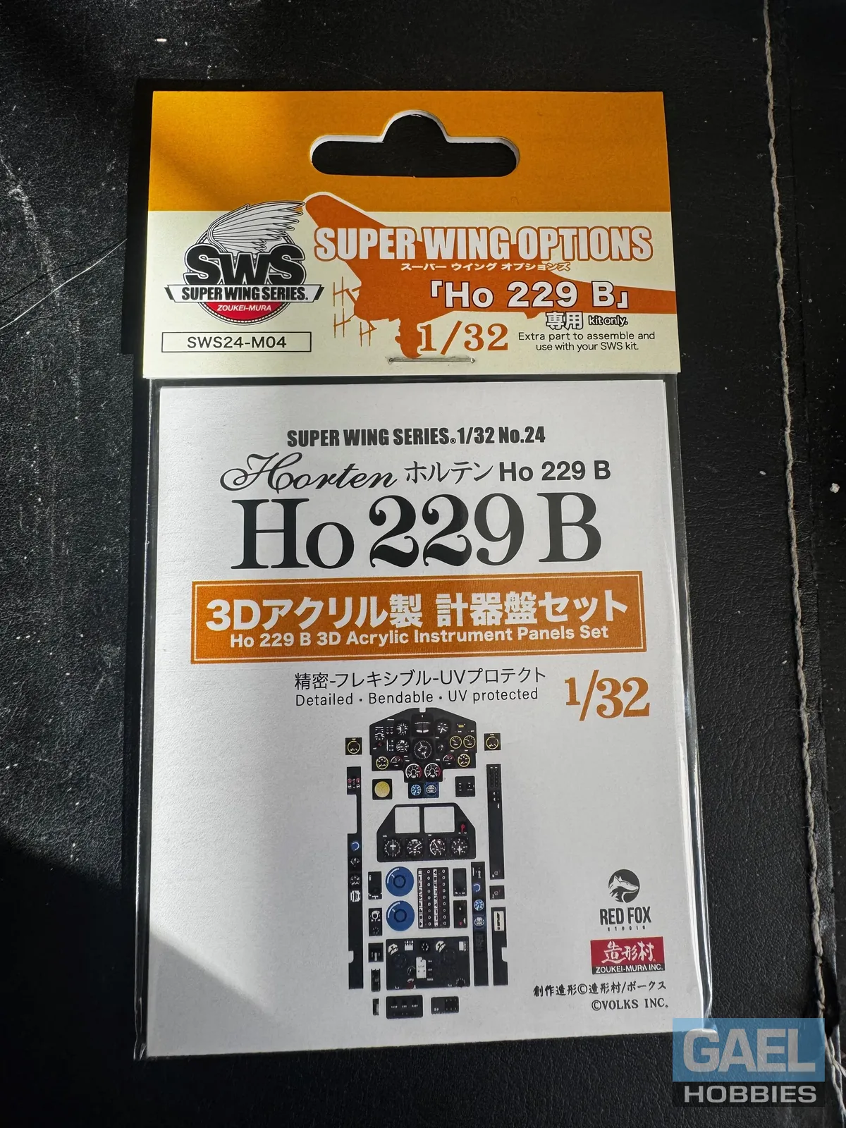 1/32 SWOP Ho 229 B 3D Acrylic Instrument Panels Set #SWS48-M04