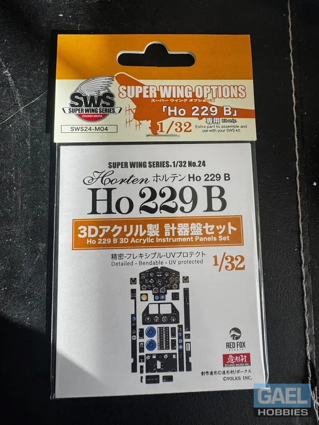 1/32 SWOP Ho 229 B 3D Acrylic Instrument Panels Set #SWS48-M04