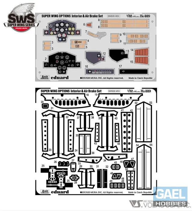 1/32 Ho229 Interior and Air Brake Set #SWS08-M04