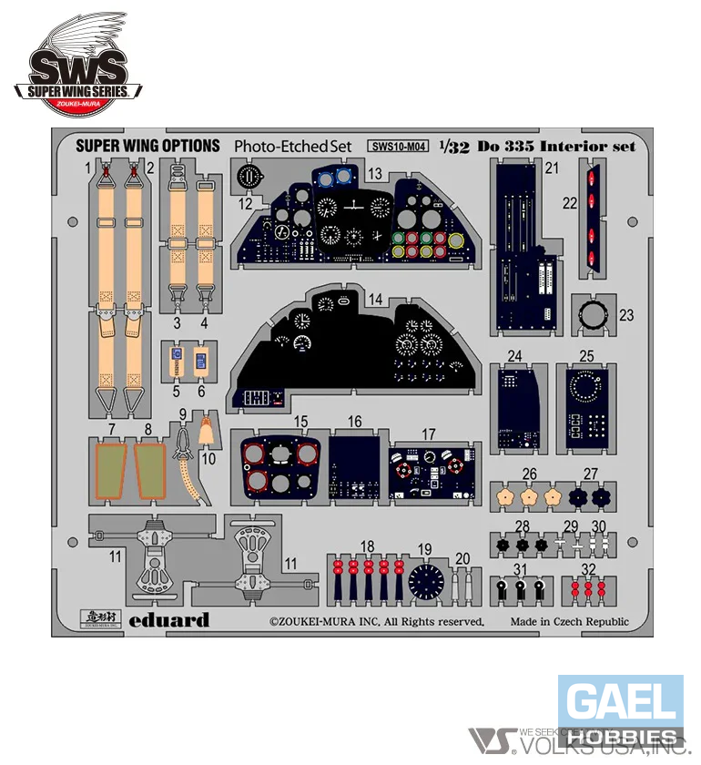1/32 SWOP Do335 Interior Set #SWS12-M04