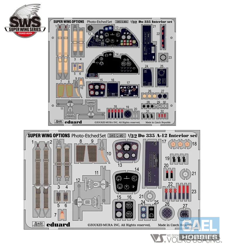 1/32 SWOP Do335 A-0/A-12 Interior Set #SWS12-M01