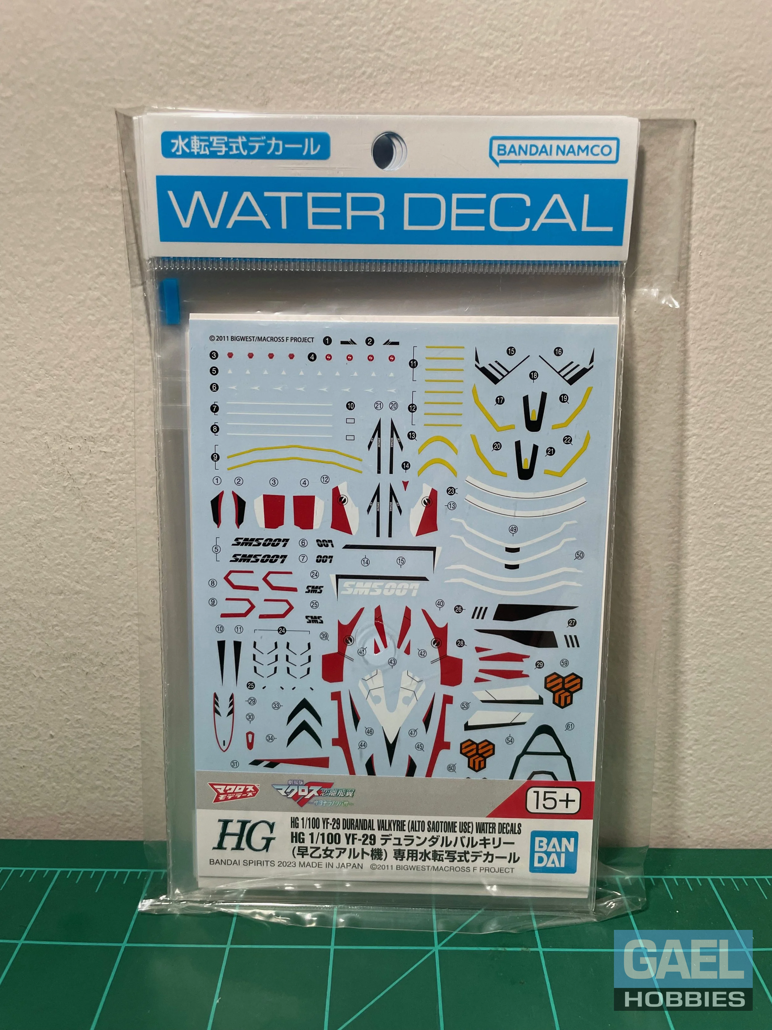 1/100 YF-29 Durandal Valkyrie (Alto Saotome Use) Water Decals "Macross Frontier"
