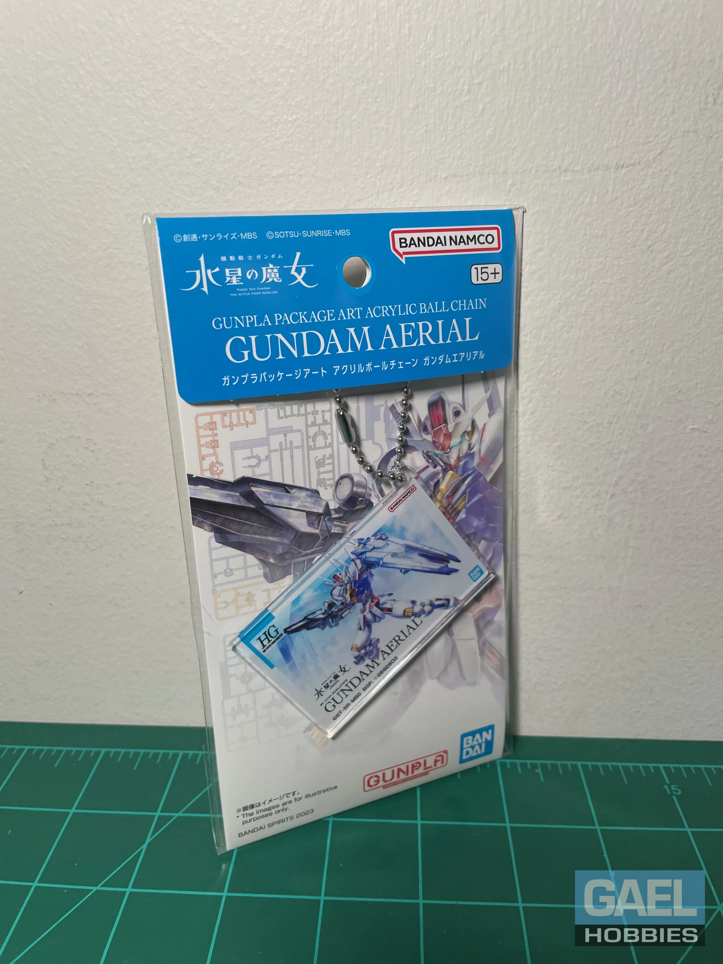 Bandai Spirits Gunpla Package Art Acrylic Ball Chain "Mobile Suit Gundam: The Witch from Mercury" Gundam Aerial