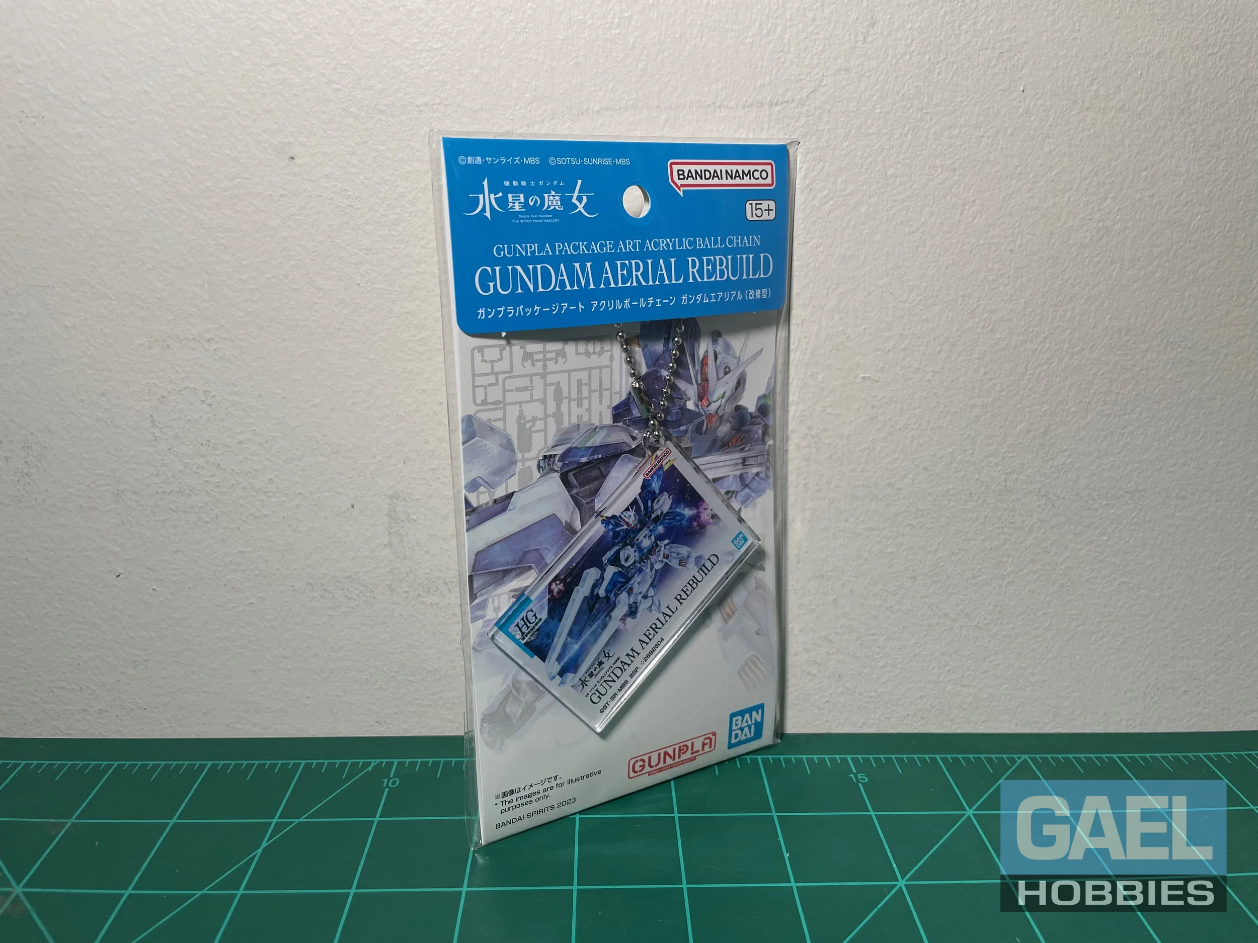 Bandai Spirits Gunpla Package Art Acrylic Ball Chain "Mobile Suit Gundam: The Witch from Mercury" Gundam Aerial Rebuild