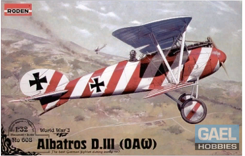 1:32 Roden Albatros D.III OAW WW1 German Biplane Fighter #608