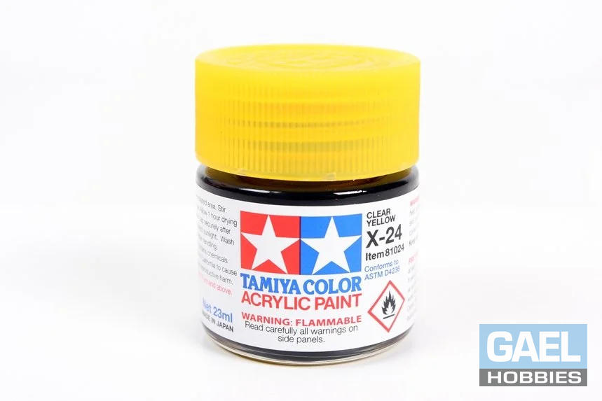 Tamiya 23ml-3/4oz Acrylic X-24 Clear Yellow #81024