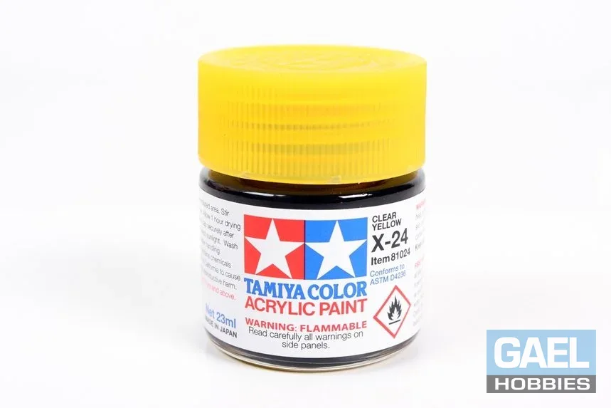 Tamiya 23ml-3/4oz Acrylic X-24 Clear Yellow #81024