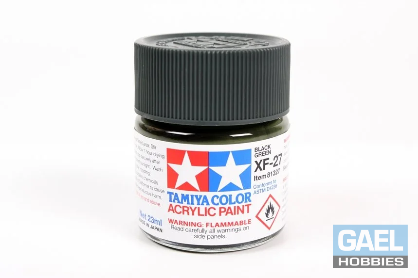 Tamiya 23ml-3/4oz Acrylic XF-27 Black Green #81327