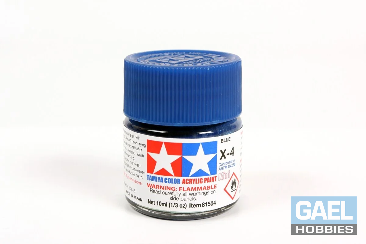 Tamiya 10ml-1/3oz Acrylic Mini X-4 Blue #81504