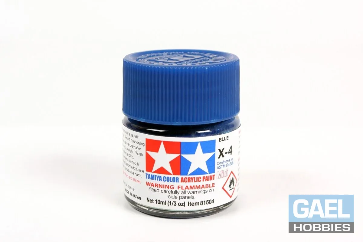 Tamiya 10ml-1/3oz Acrylic Mini X-4 Blue #81504