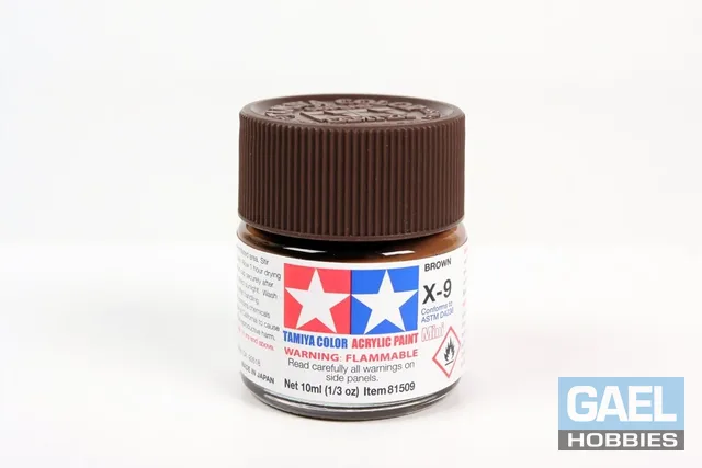 Tamiya 10ml-1/3oz Acrylic Mini X-9 Brown #81509