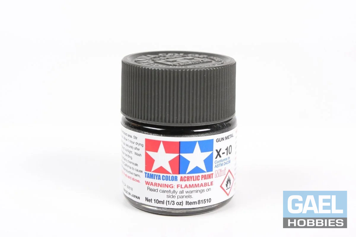 Tamiya 10ml-1/3oz Acrylic Mini X-10 Gun Metal #81510