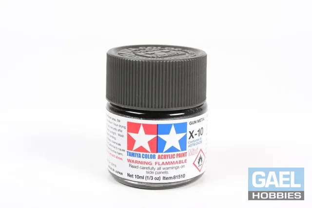 Tamiya 10ml-1/3oz Acrylic Mini X-10 Gun Metal #81510