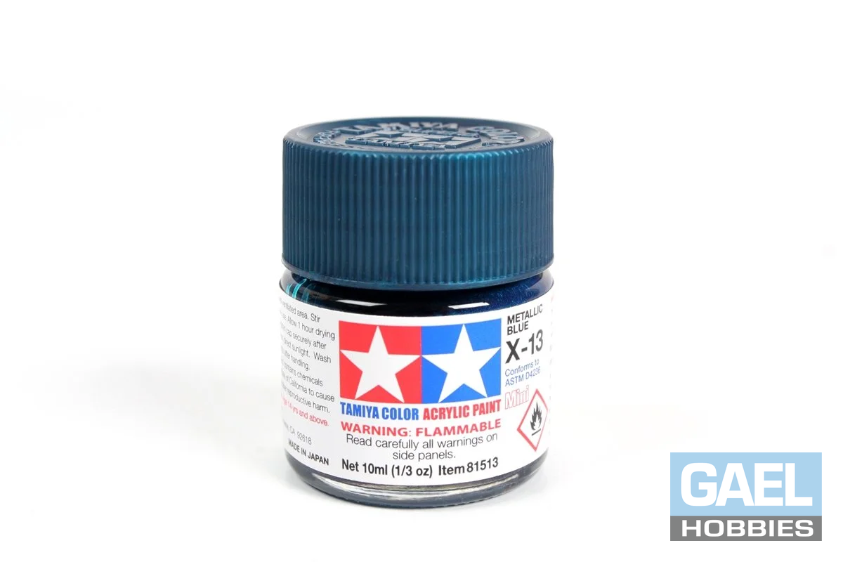 Tamiya 10ml-1/3oz Acrylic Mini X-13 Metallic Blue #81513