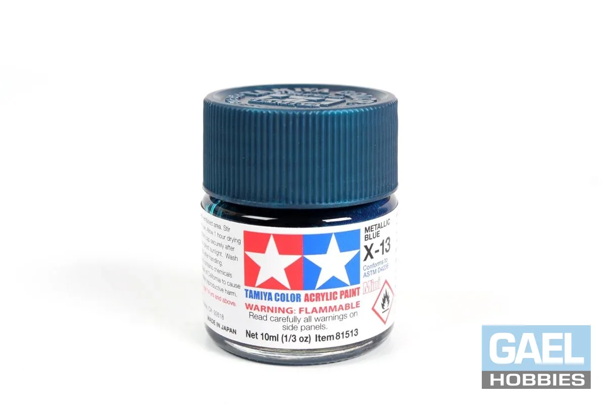 Tamiya 10ml-1/3oz Acrylic Mini X-13 Metallic Blue #81513