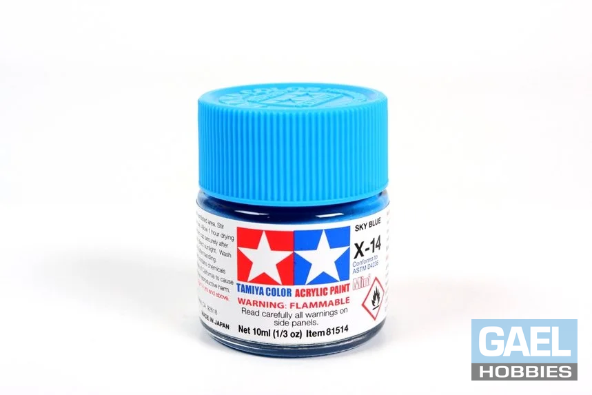 Tamiya 10ml-1/3oz Acrylic Mini X-14 Sky Blue #81514