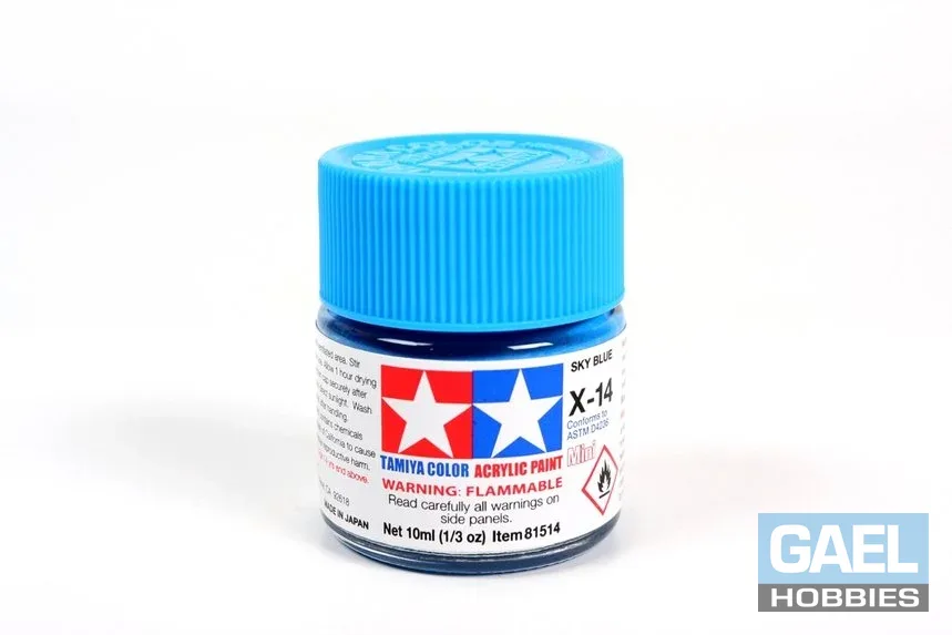 Tamiya 10ml-1/3oz Acrylic Mini X-14 Sky Blue #81514