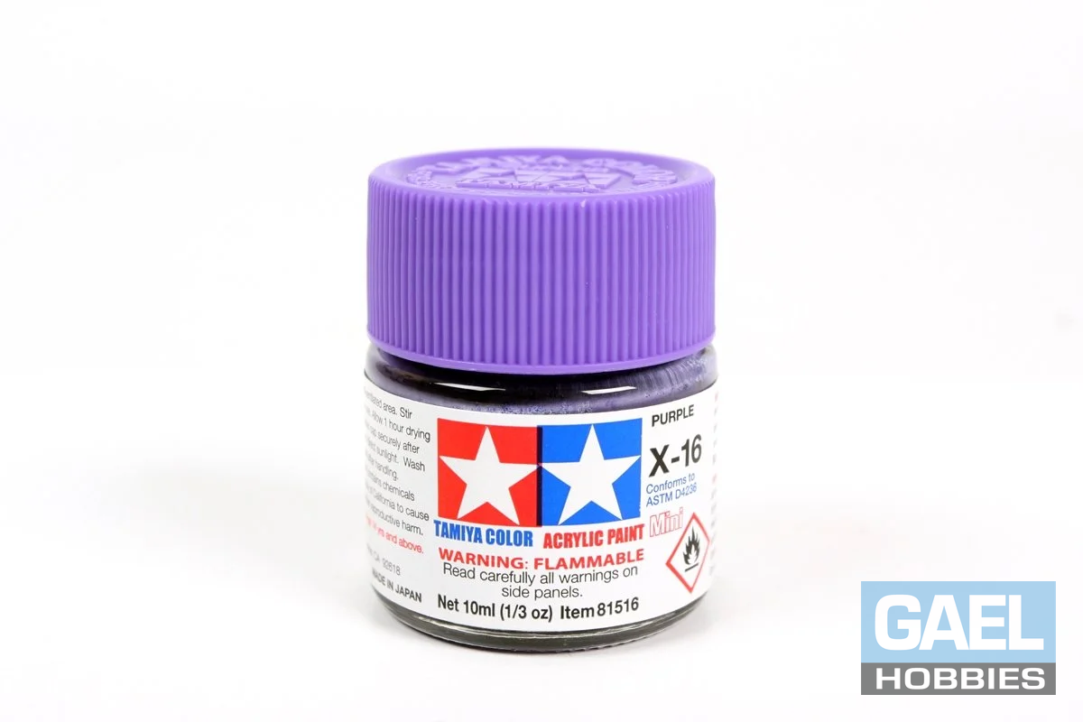 Tamiya 10ml-1/3oz Acrylic Mini X-16 Purple #81516
