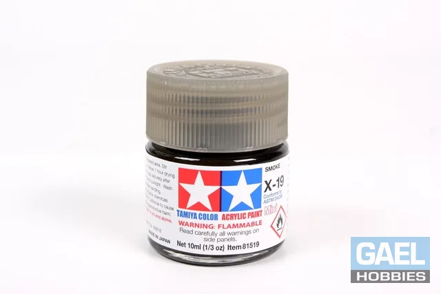 Tamiya 10ml-1/3oz Acrylic Mini X-19 Smoke #81519