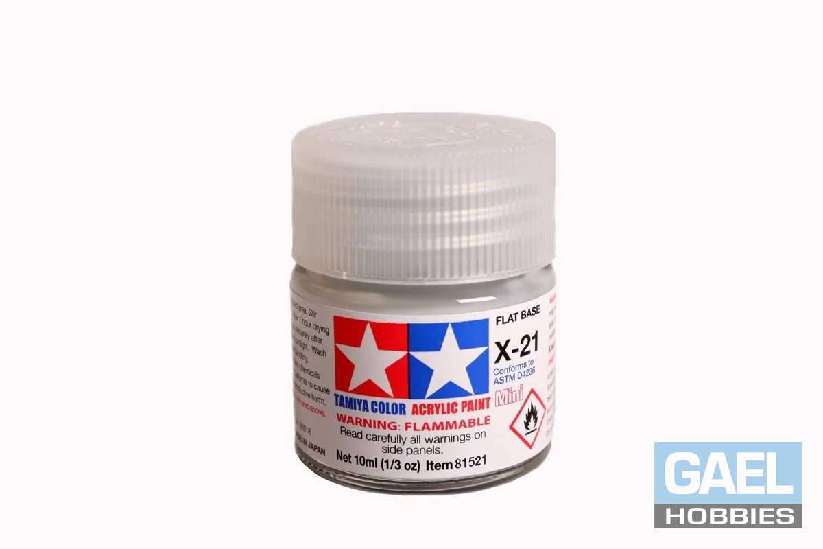Tamiya 10ml-1/3oz Acrylic Mini X-21 Flat Base #81521