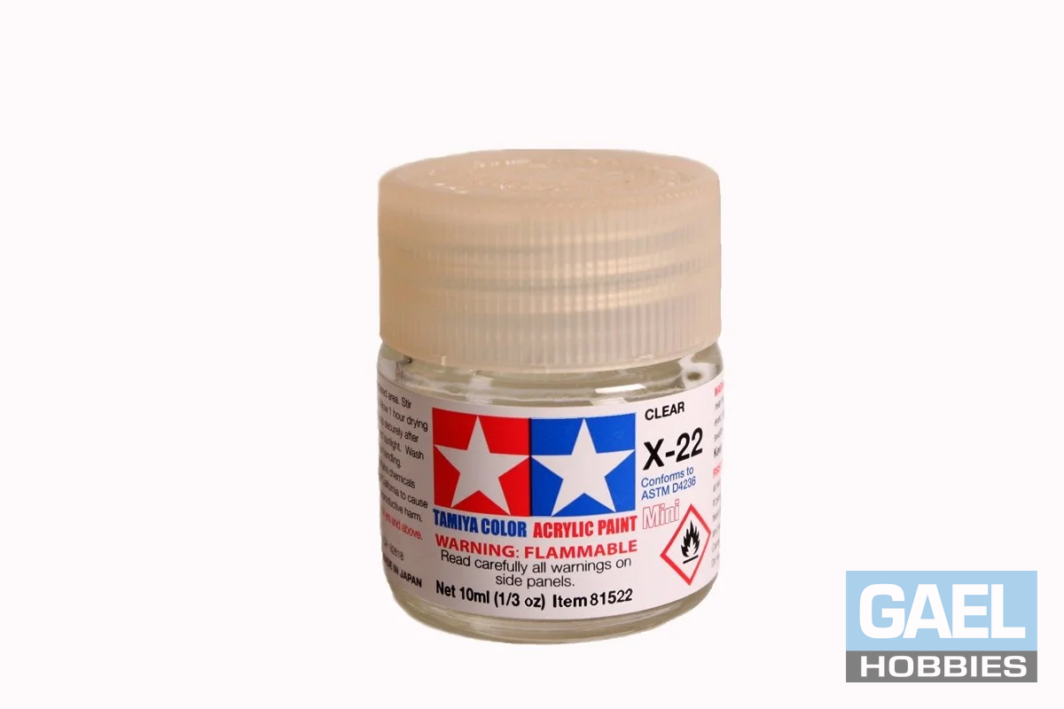 Tamiya 10ml-1/3oz Acrylic Mini X-22 Clear #81522