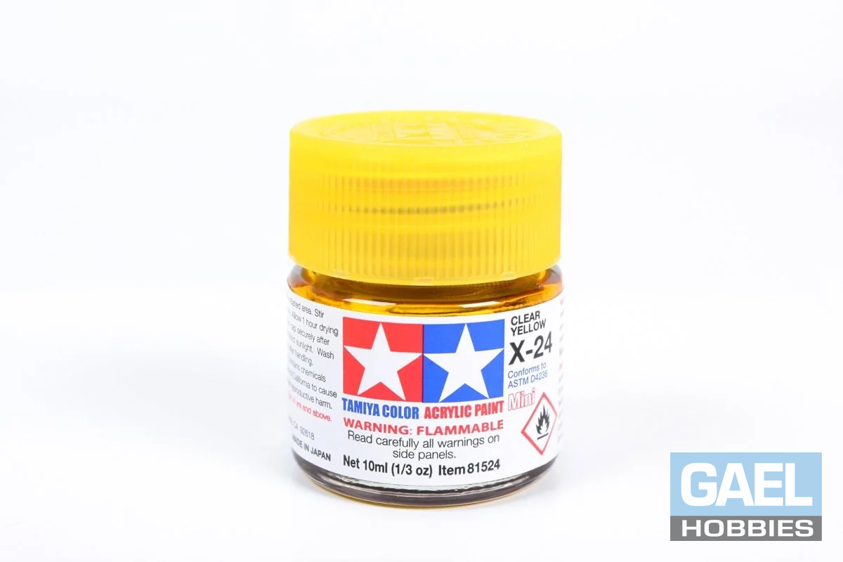 Tamiya 10ml-1/3oz Acrylic Mini X-24 Clear Yellow #81524