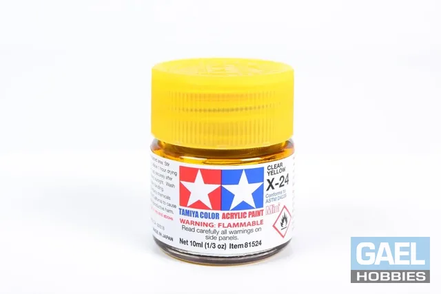 Tamiya 10ml-1/3oz Acrylic Mini X-24 Clear Yellow #81524