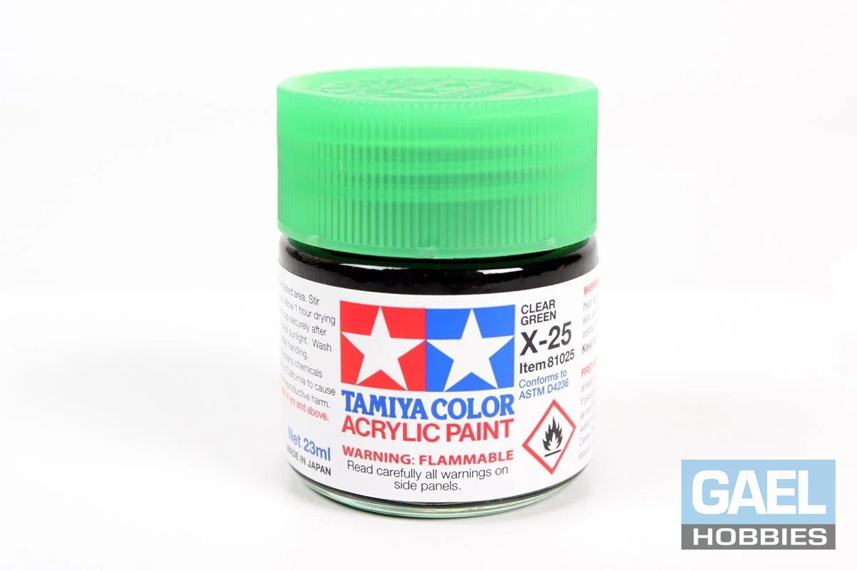 Tamiya 23ml-3/4oz Acrylic X-25 Clear Green #81025