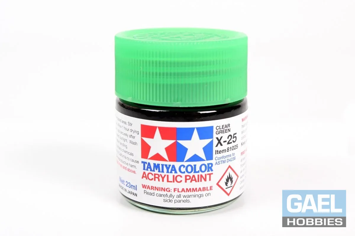 Tamiya 23ml-3/4oz Acrylic X-25 Clear Green #81025