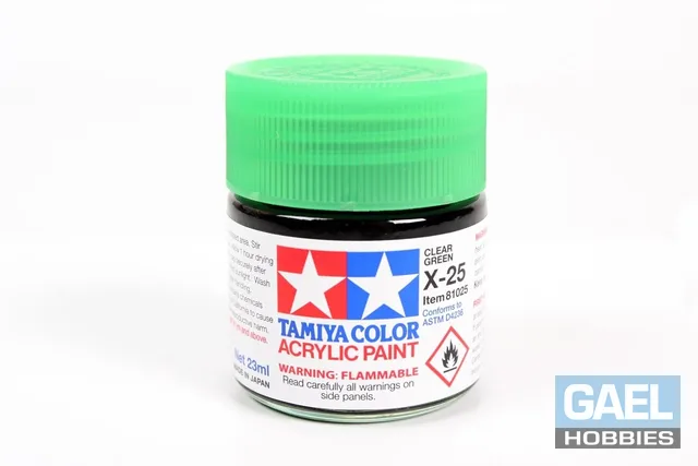 Tamiya 23ml-3/4oz Acrylic X-25 Clear Green #81025