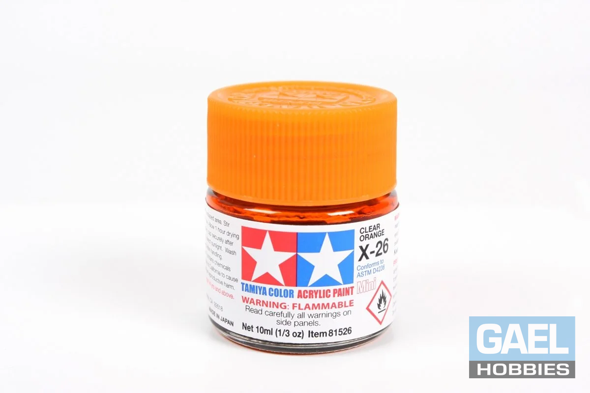 Tamiya 10ml-1/3oz Acrylic Mini X-26 Clear Orange #81526