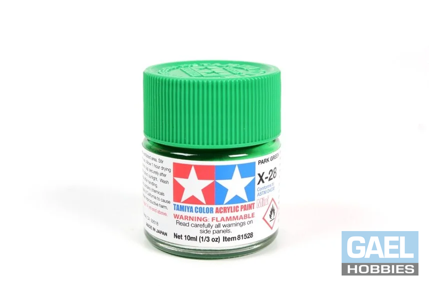 Tamiya 10ml-1/3oz Acrylic Mini X-28 Park Green #81528