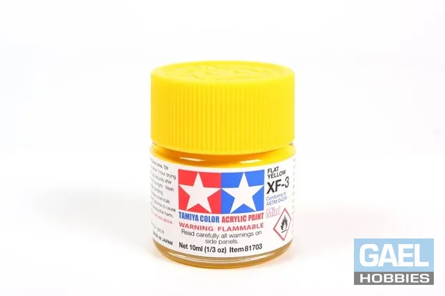 Tamiya 10ml-1/3oz Acrylic Mini XF-3 Flat Yellow #81703