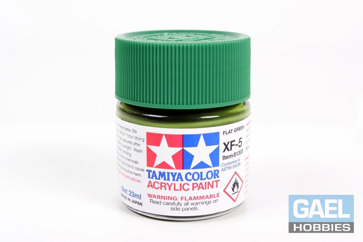 Tamiya 10ml-1/3oz Acrylic Mini XF-5 Flat Green #81705