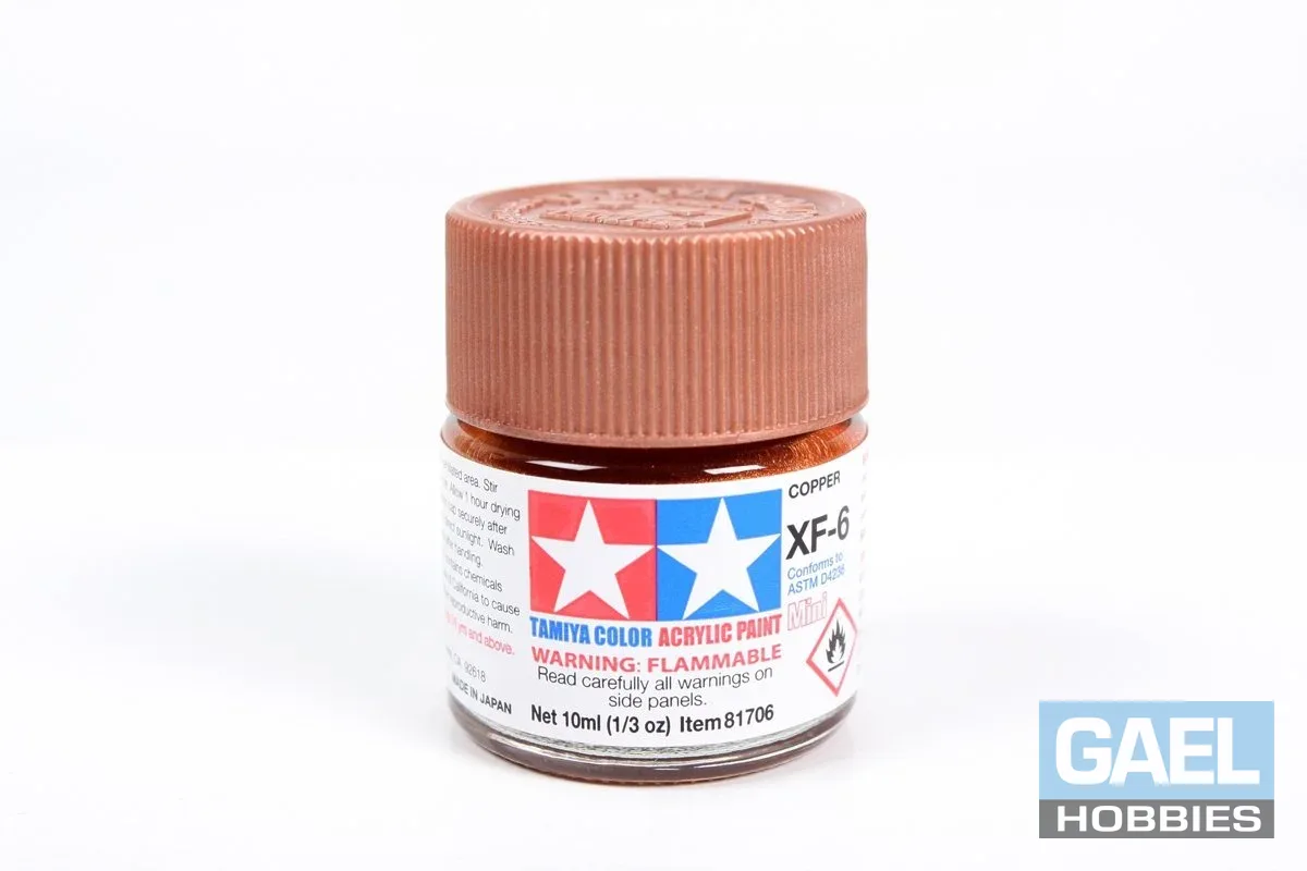 Tamiya 10ml-1/3oz Acrylic Mini  XF-6 Copper #81706