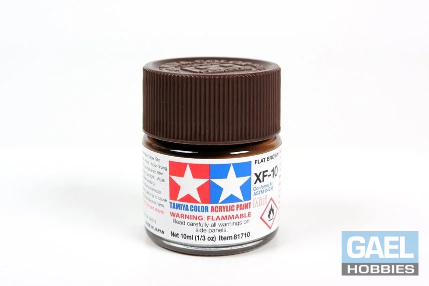 Tamiya 10ml-1/3oz Acrylic Mini XF-10 Flat Brown #81710