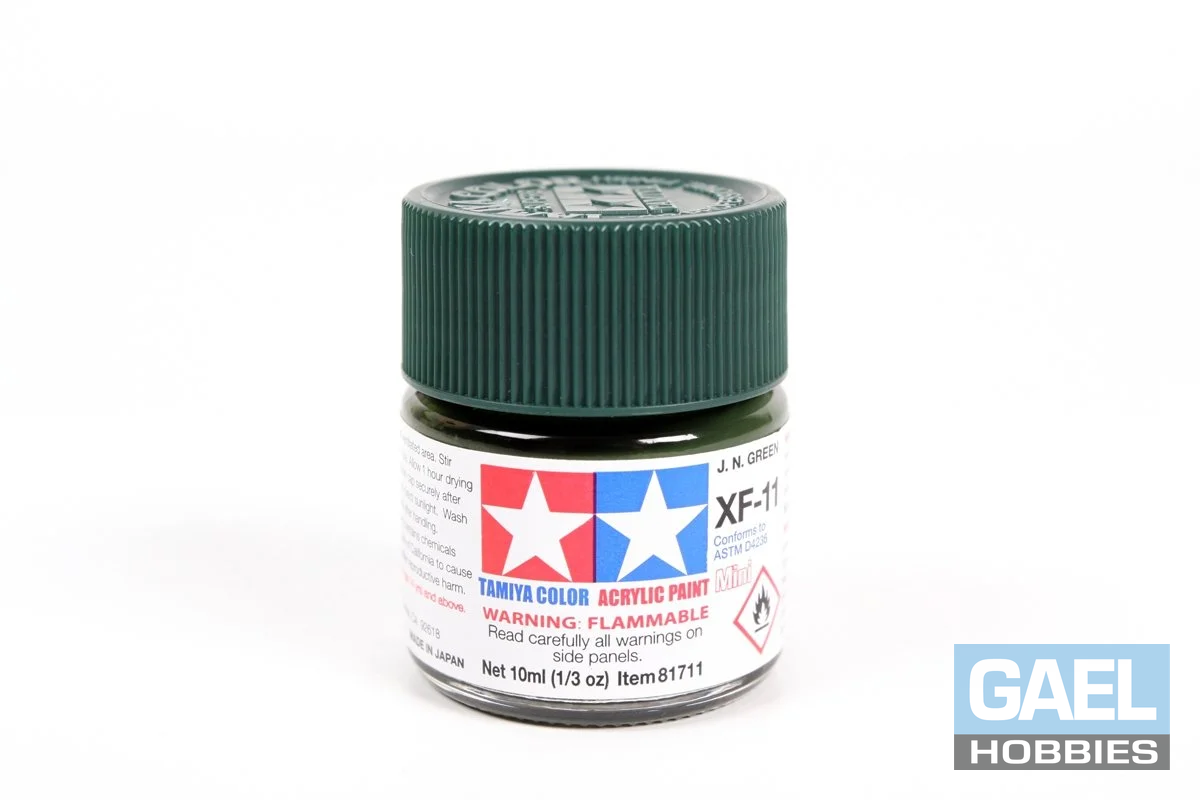 Tamiya 10ml-1/3oz Acrylic Mini  XF-11 J.N. Green #81711