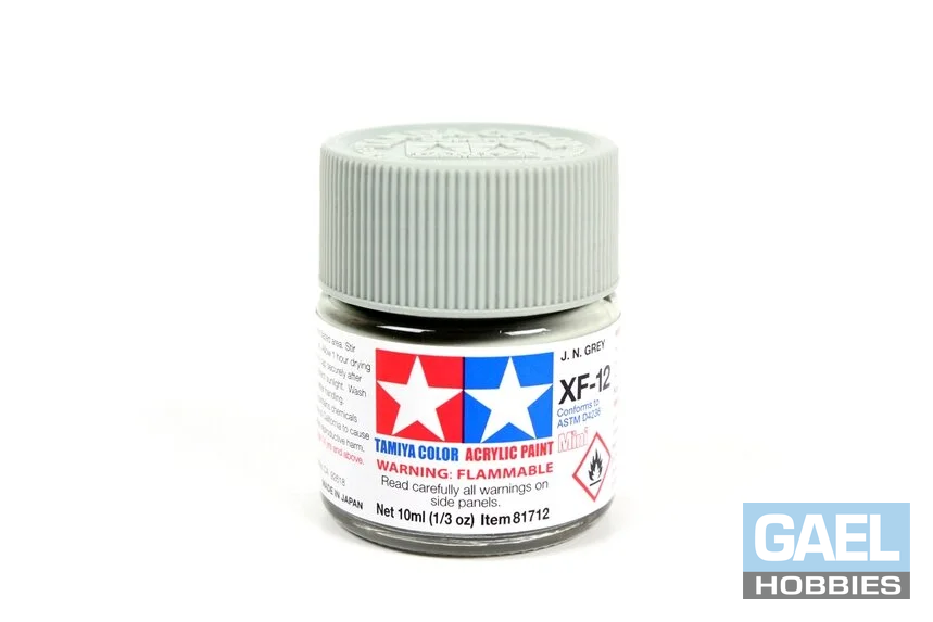Tamiya 10ml-1/3oz Acrylic Mini XF-12 Matte J.N. Gray #81712
