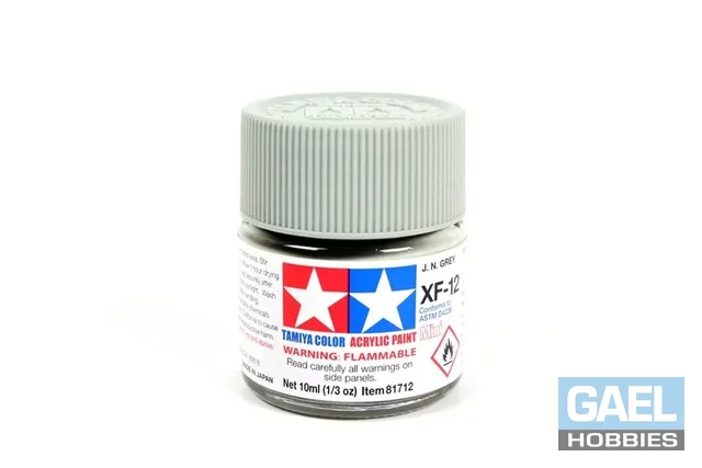 Tamiya 10ml-1/3oz Acrylic Mini XF-12 Matte J.N. Gray #81712